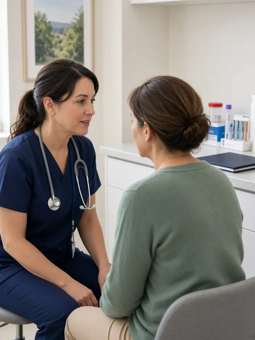 Private clinic consultation for confidential health screening